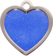 Blue Heart Glitter Cat Tag